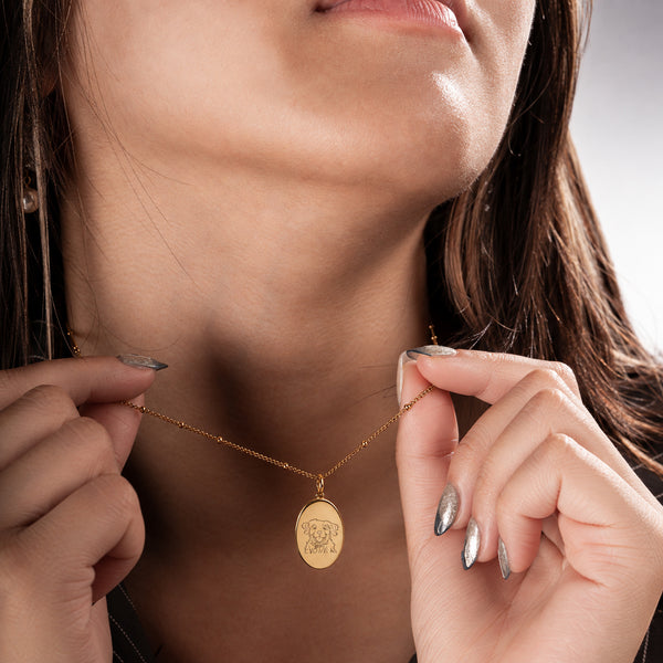 Oval Haustierportrait Kette
