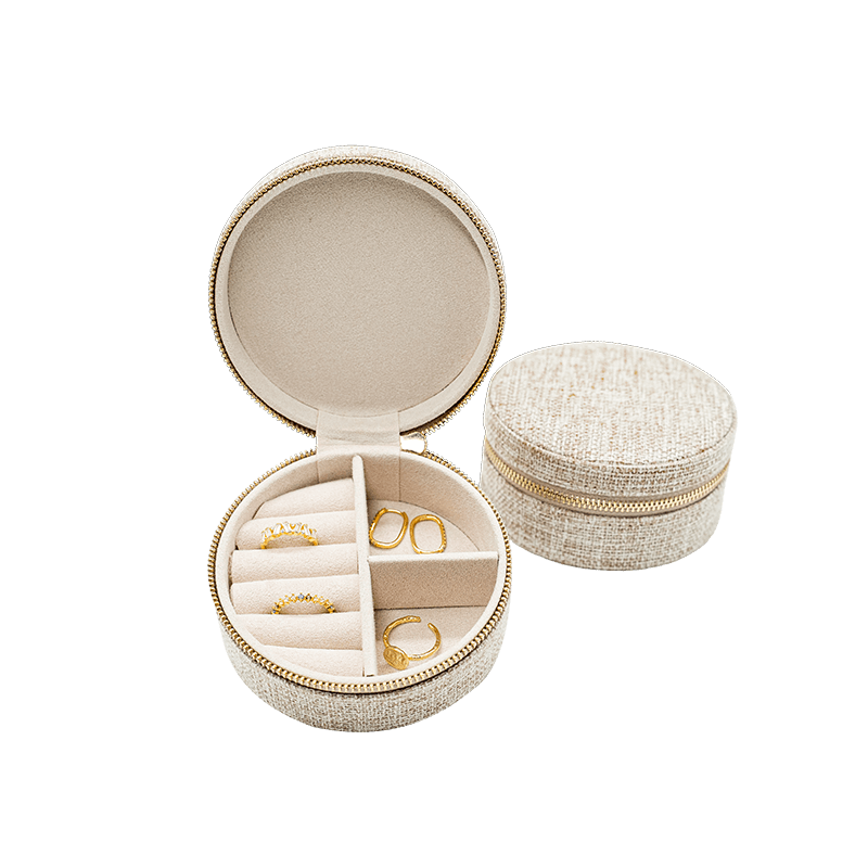 Runde Schmuck Travel Box – Sicher & stilvoll unterwegs – Mizodia