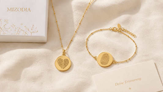 Fingerabdruck Kette und Armband in eleganter Mizodia Geschenkbox
