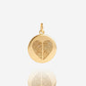 Fingerprint Heart Charm with Two Prints in Solid Gold