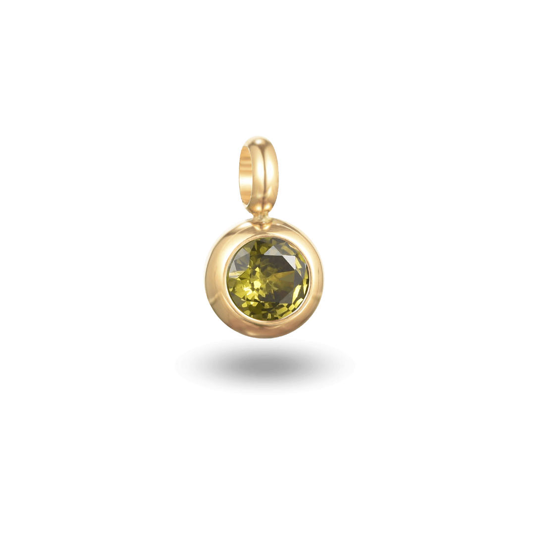 August Round Birthstone Charm