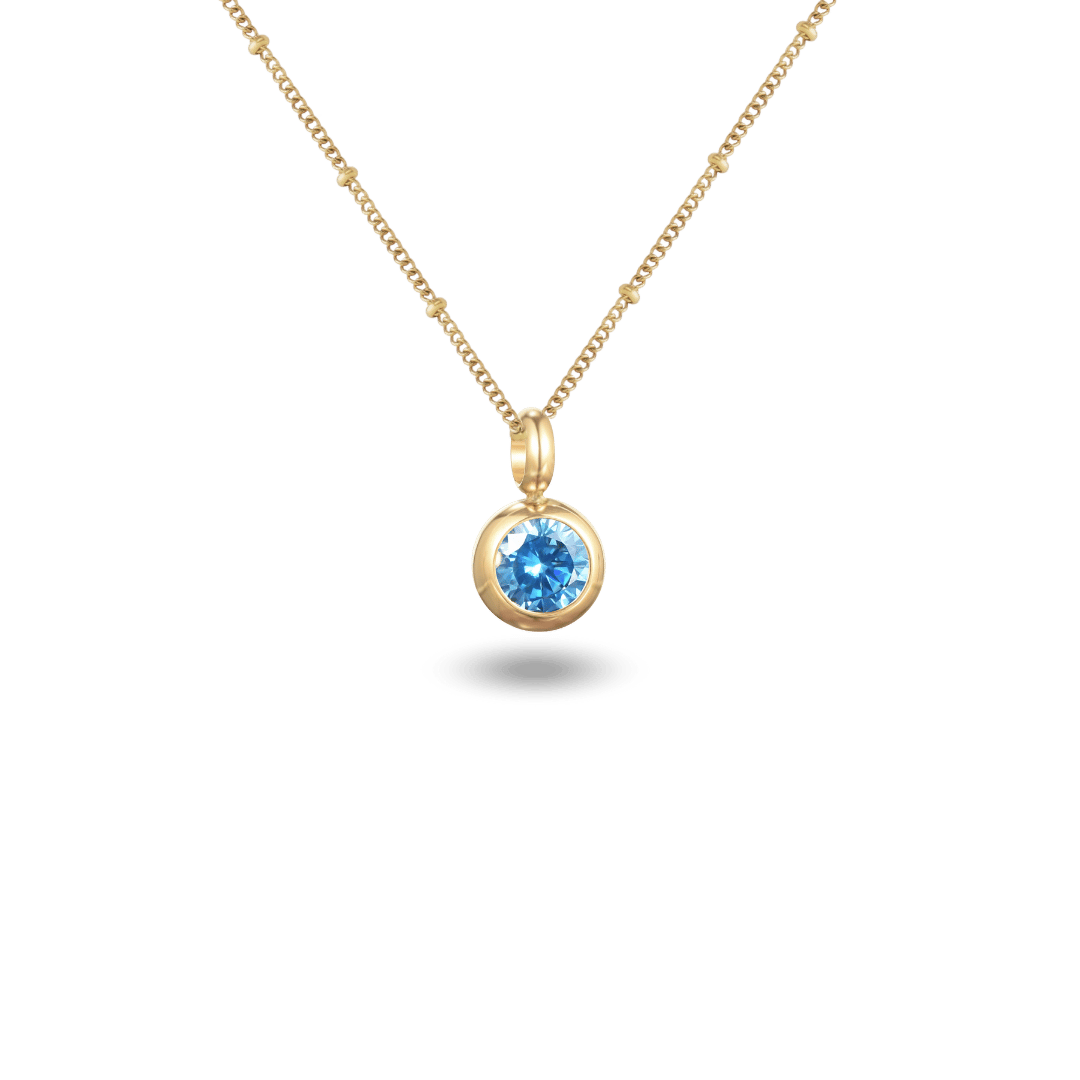 December round birthstone necklace