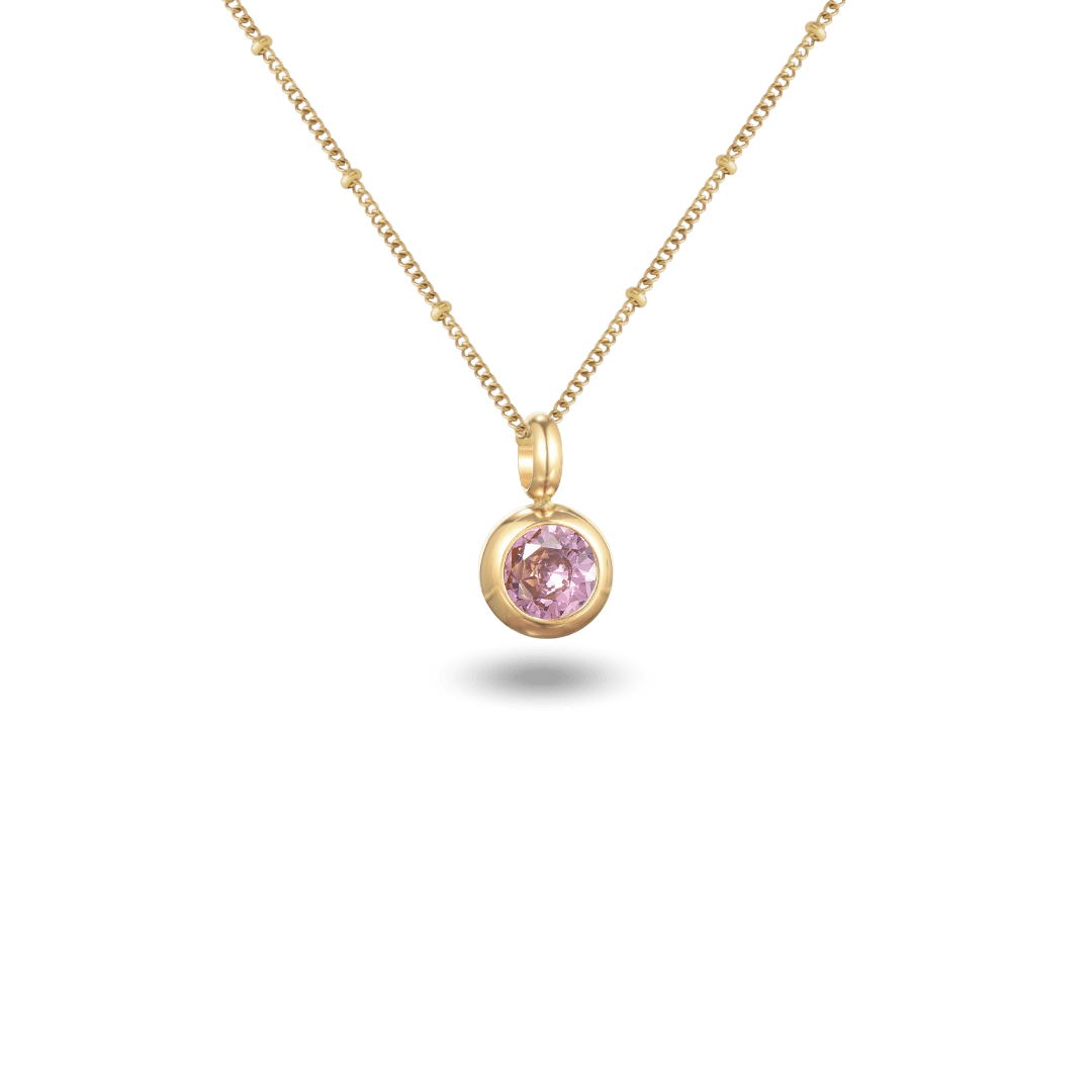 October round birthstone necklace