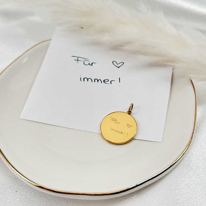 Eigene Handschrift/ Zeichnung Charm Echtgold