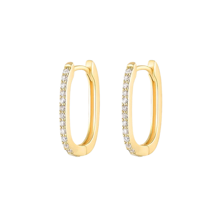 Solena hoop earrings with stones - 925 silver