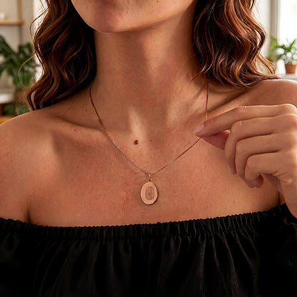 Oval Fingerabdruck mit drei Abdrücken Kette