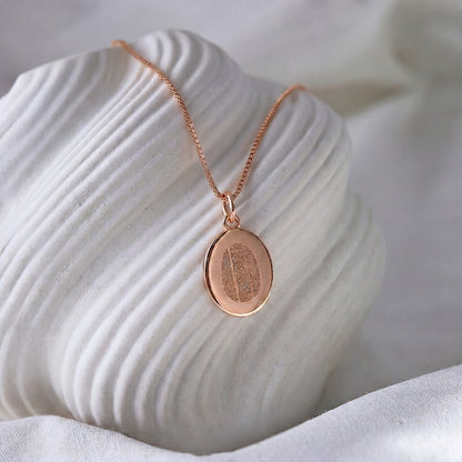 Oval Fingerabdruck mit drei Abdrücken Kette