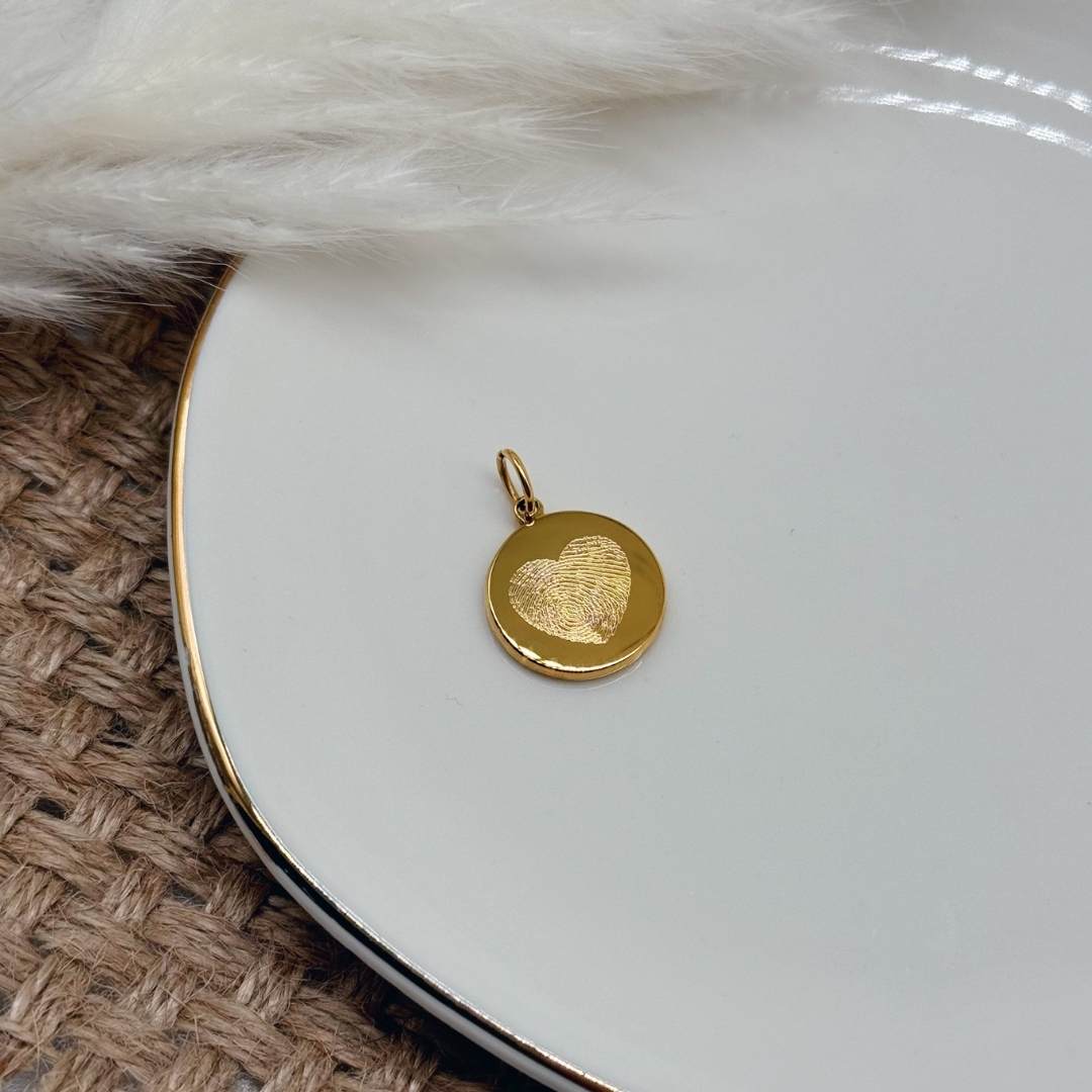 Fingerprint Charm Real Gold