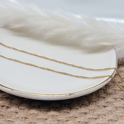 Collana Singapore Oro Autentico 45 cm – 1,0 mm (333 / 585)