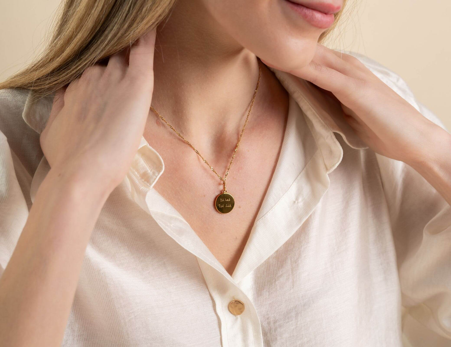 Eigene Handschrift/ Zeichnung Charm Echtgold