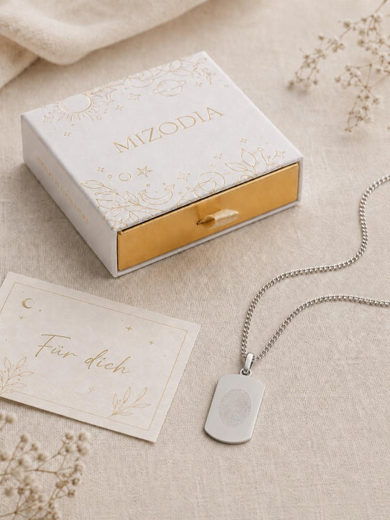 Schmuck für Männer mit Gravur in hochwertiger Mizodia Geschenkbox